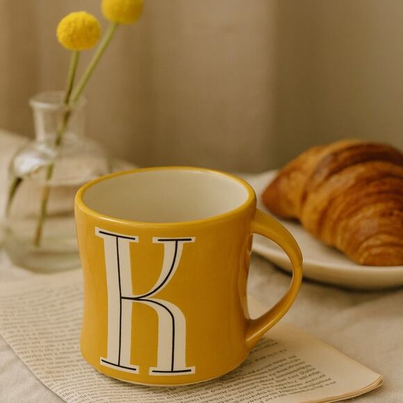 Anthropologie Colorway Mia Hand-Painted Monogram Mug – Choose Letter K, M or R - Picture 2 of 16
